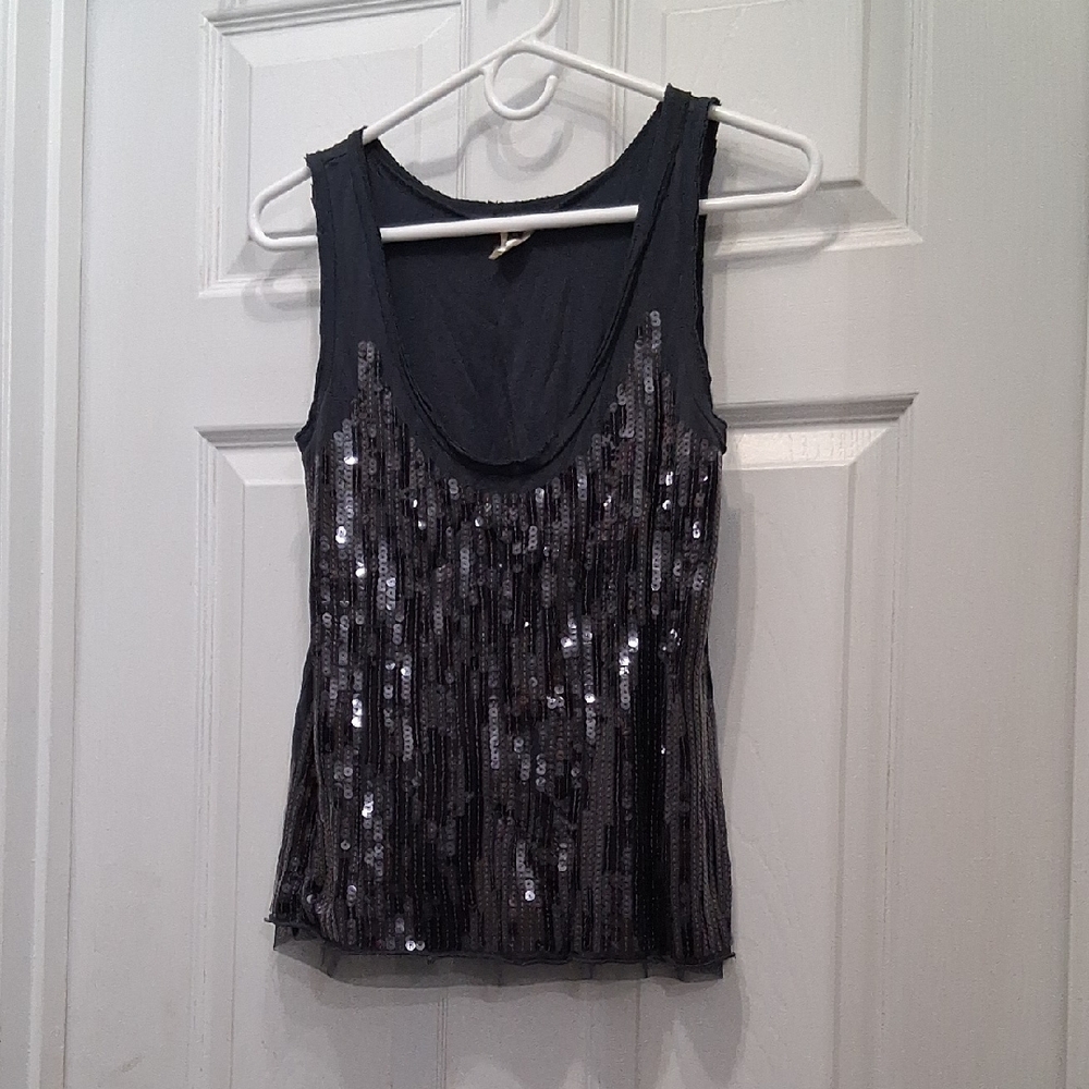 J. Crew Black Sequin Tank Top